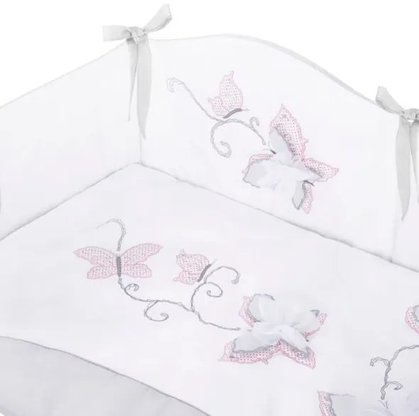 BELISIMA 6-dielne posteľné obliečky Belisima Butterfly 100/135 sivé