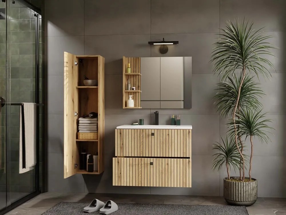 Závesná skrinka s umývadlom TIGO 2S 80 cm dub evoke