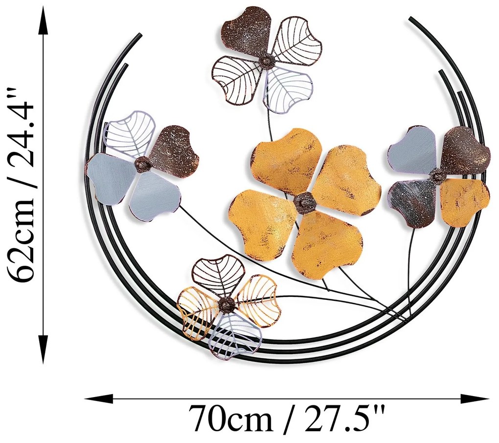 Nástenná kovová dekorácia Haiyang 2 viacfarebná