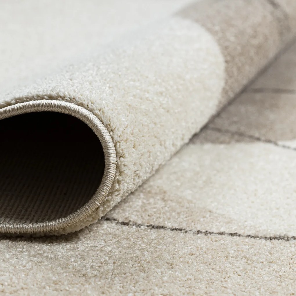 Dywany Łuszczów, Kusový koberec Fusion 8299 cream/beige, 80x150, biela, kancelária