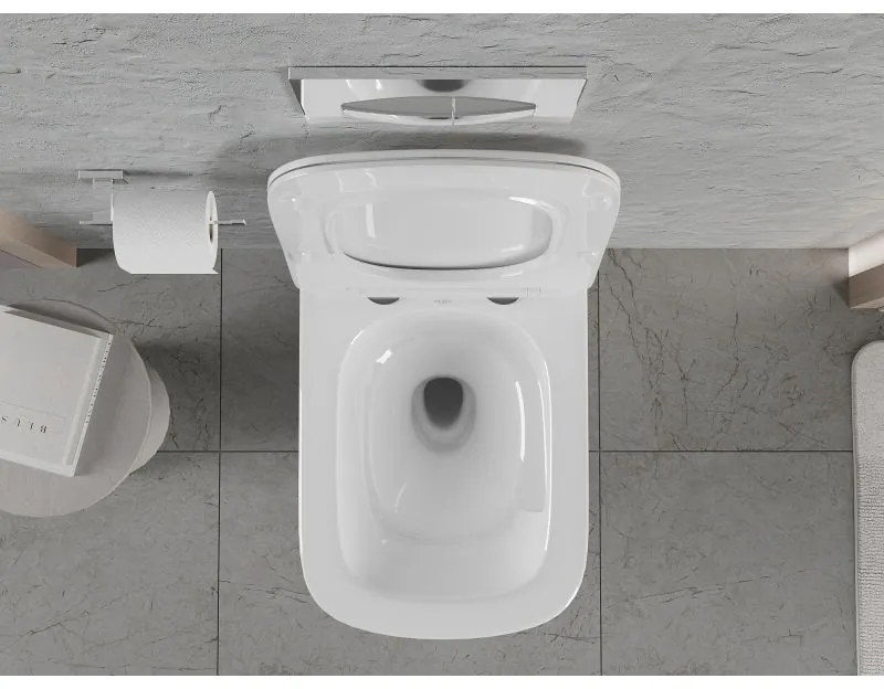 Mexen Riva, závesná WC misa 555x370x335 mm, Rimless Tornádo, biela lesklá, 3363XX00T