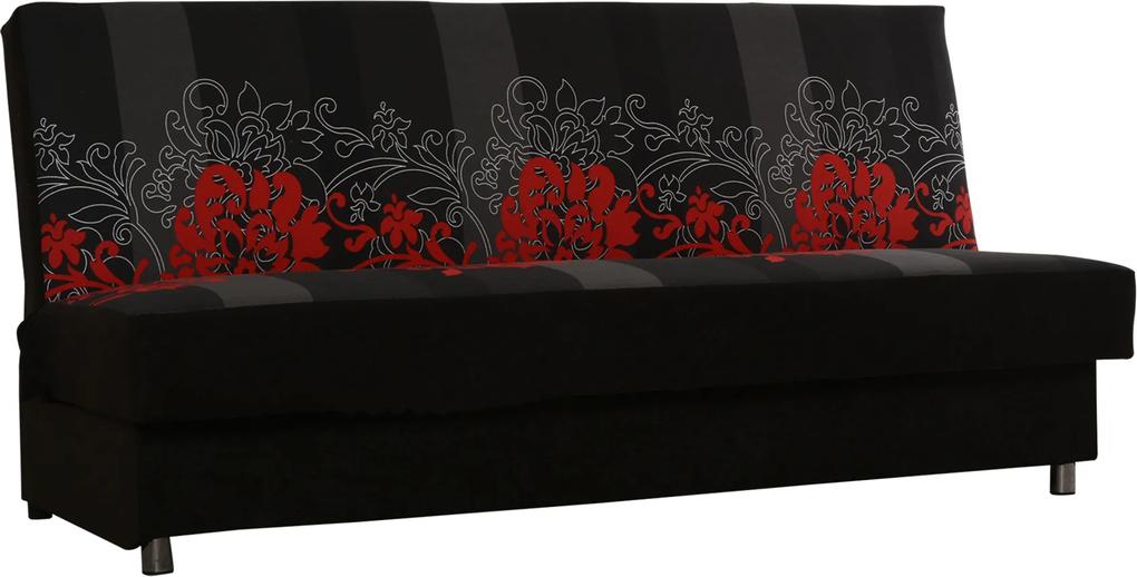 Najlacnejsinabytok SALSA rozkladacia pohovka, červené kvety | BIANO
