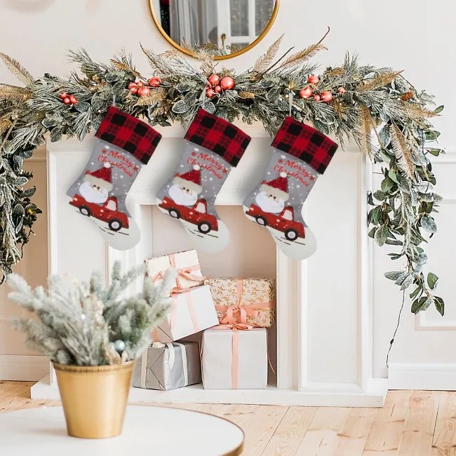 Vianočná ozdoba SANTA svetlosivá