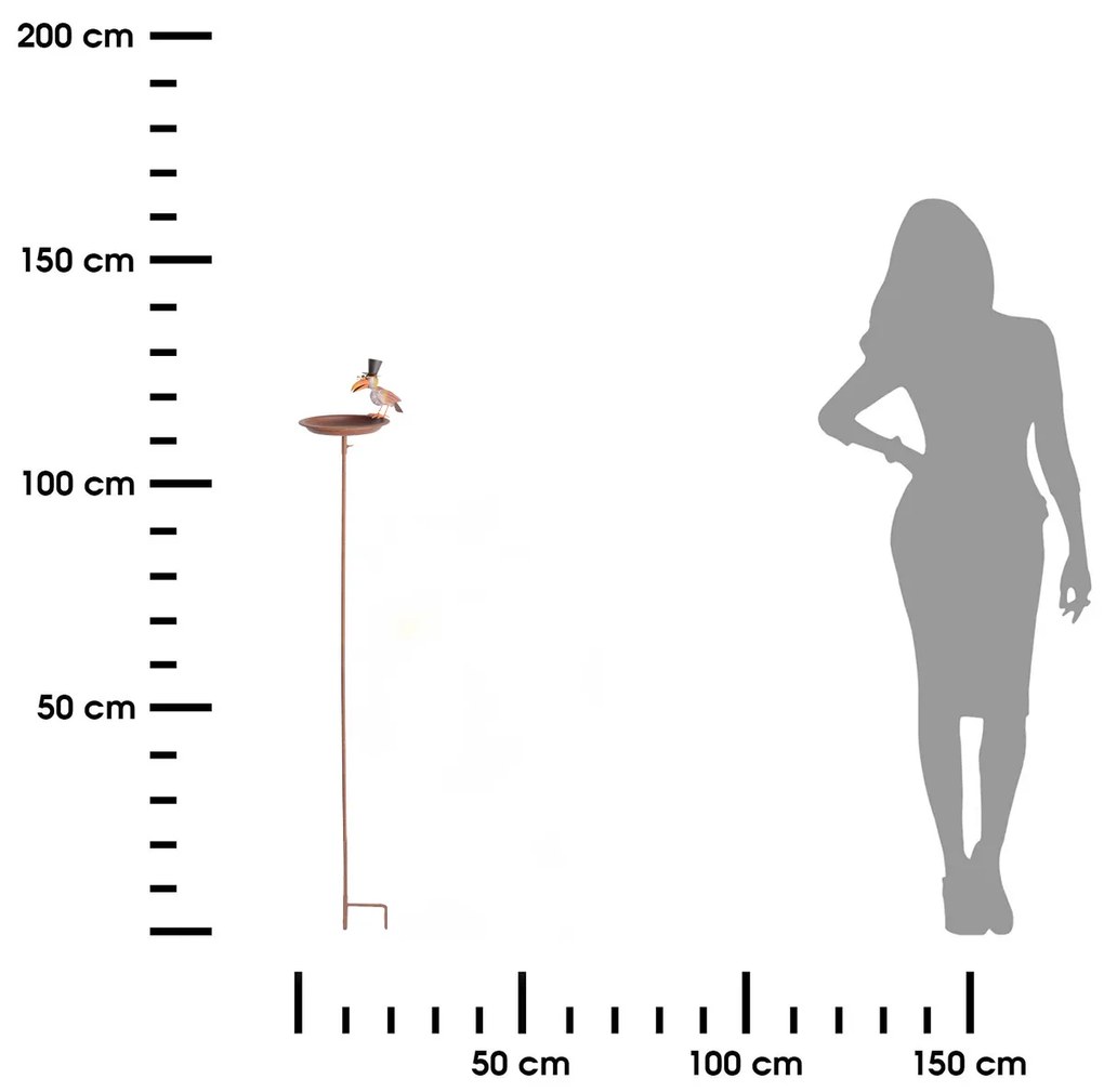 Zapichovacie napájadlo pre vtáky Kinsley, 127x22 cm, kov, viacfarebná