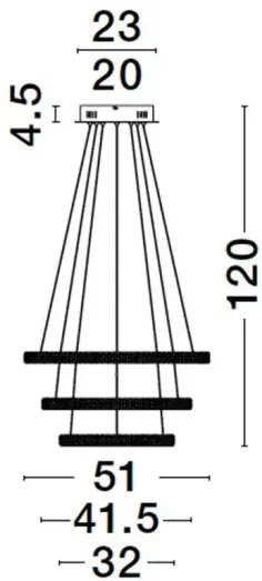 LED luster Ginevra 51 čierne