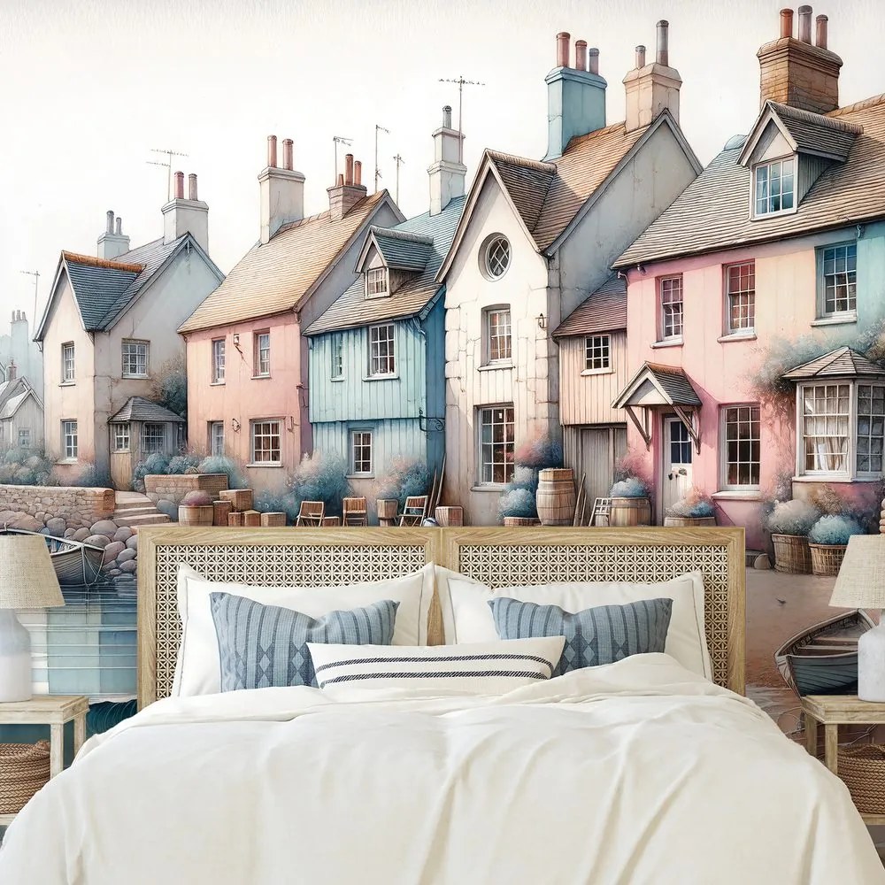 Fototapeta pastelové prímorské domčeky