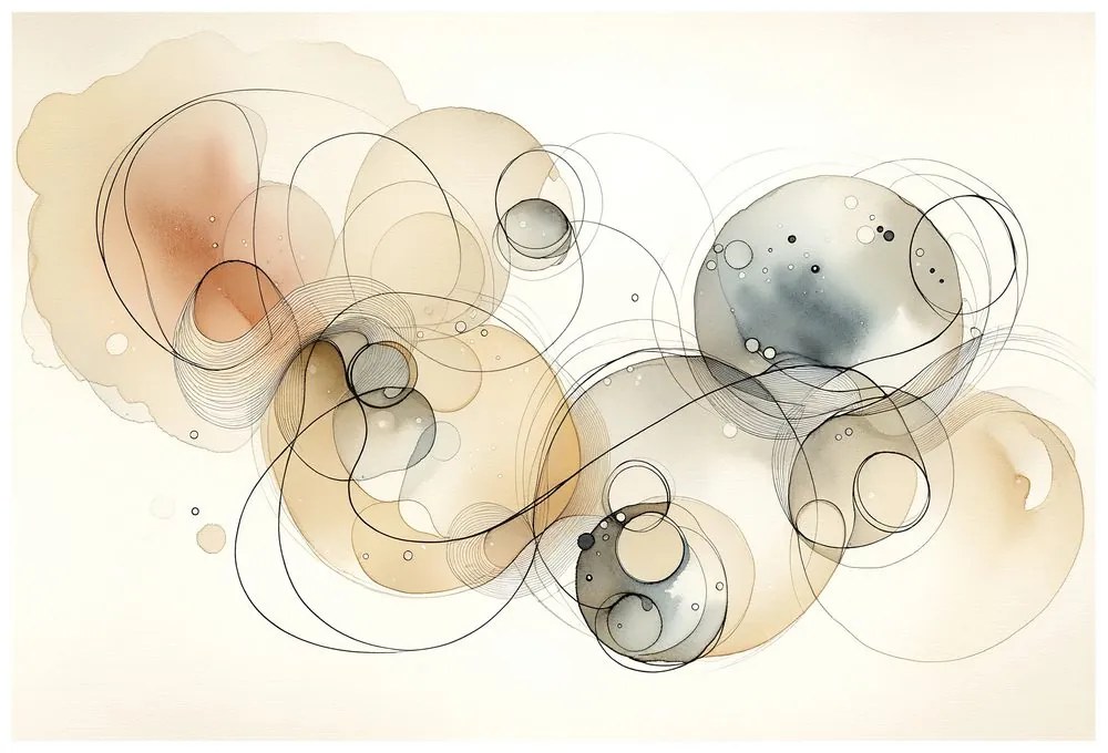 Tapeta abstraktné akvarelové kruhy