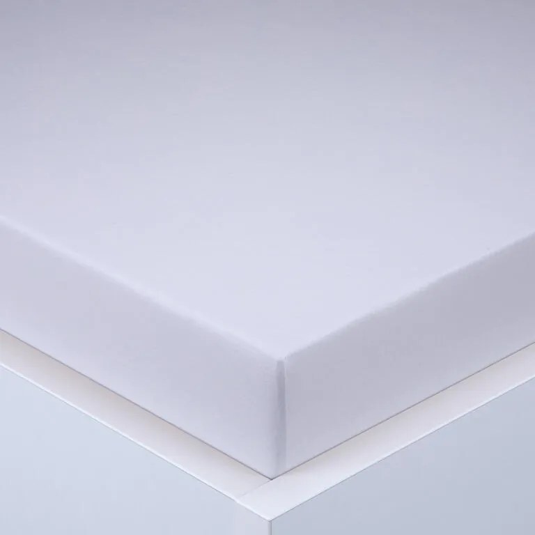 Napínacia plachta na posteľ jersey EXCLUSIVE biela 160 x 200 cm