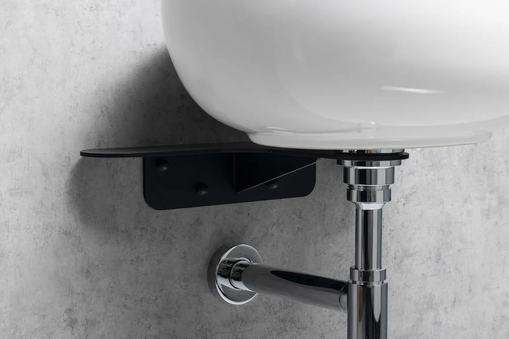 Sapho Tetris, nástenné okrúhle umývadlo s držiakom pre stojánkovú batériu vpravo, 415x140mm, biela, TZ420-02