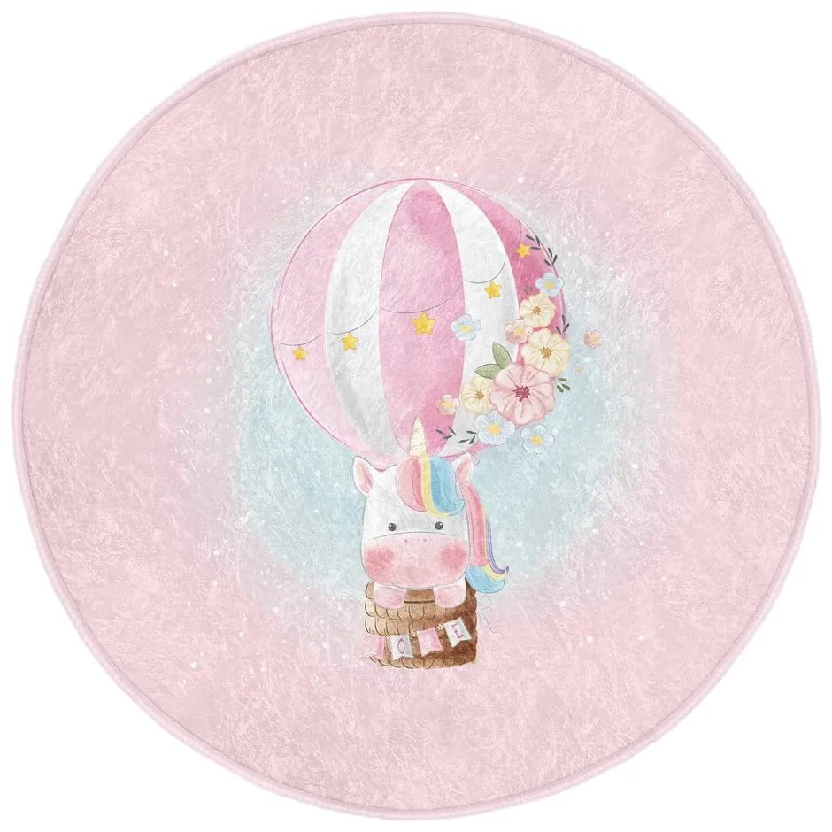 Ružový detský koberec ø 80 cm Comfort – Mila Home