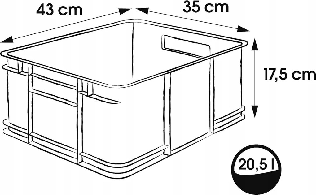 Keeeper Úložný box pre domácnosť aj dielňu, BRUNO L, 20,5L, 43 x 35 x 17,5 cm, transparentný