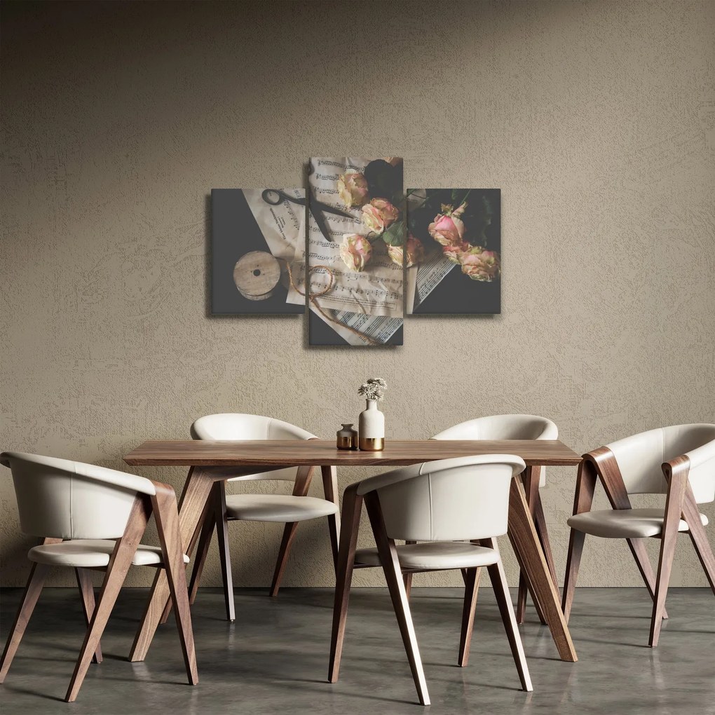 Obraz nôt a ruží (90x60 cm)
