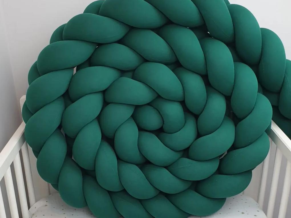 Vulpi Mantinel do postieľky Vrkoč 240 cm Handmade Farba: smaragdová