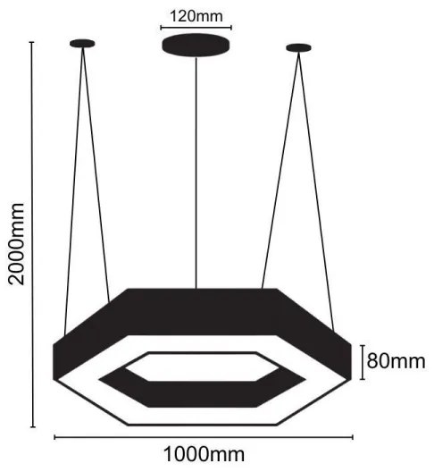 LED Luster na lanku LED/50W/230V 4000K pr. 100 cm