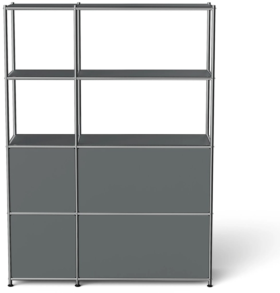 Kovová skrinka »CN3« so 4 výklopnými priečinkami, sivá