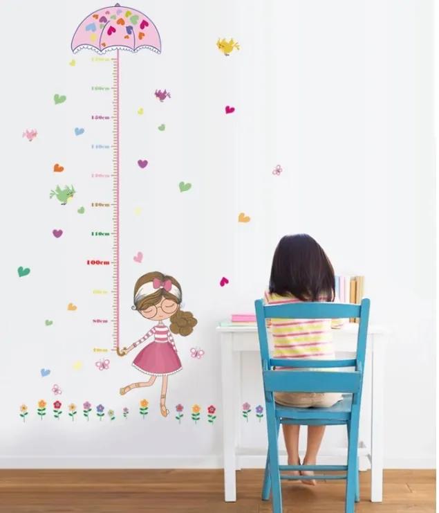 Samolepka na stenu "Detský meter - Dievča" 75x145 cm