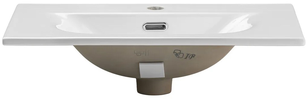Keramické zápustné umyvadlo Sky3 60 cm lesklé bílé