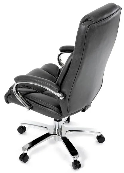 Kancelárske kreslo RYZAR — ekokoža, sivá, nosnosť 150 kg