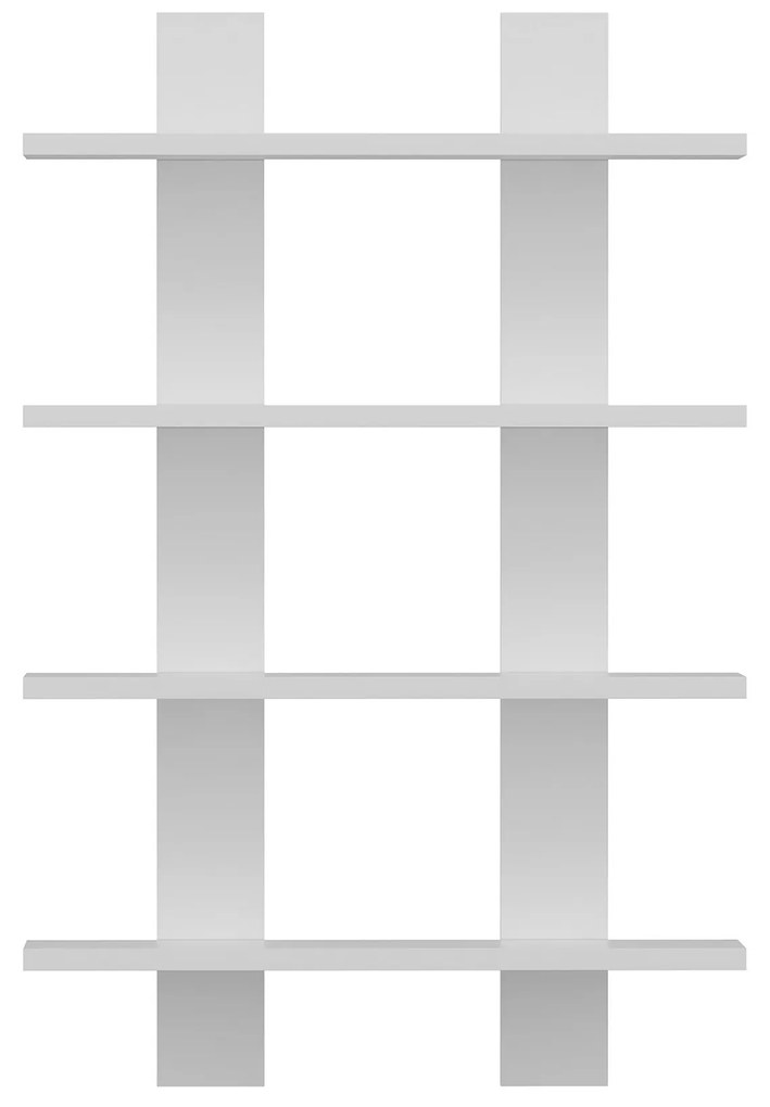 Štvorposchodová nástenná polica Laurel biela