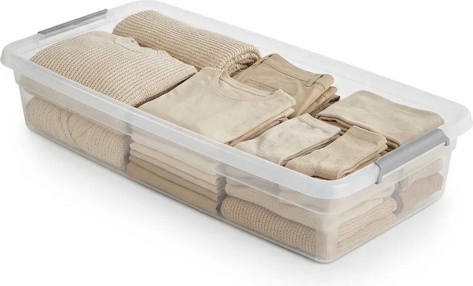 ALTOM Úložný box pod posteľ, na baliaci papier, s vekom a kolieskami - 78x39x16cm BASESTORE