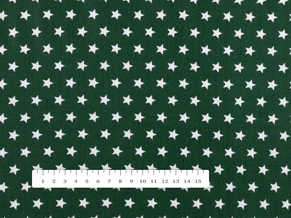 Biante Bavlnený obdĺžnikový obrus Sandra SA-350 Biele hviezdičky na tmavo zelenom 120x200 cm