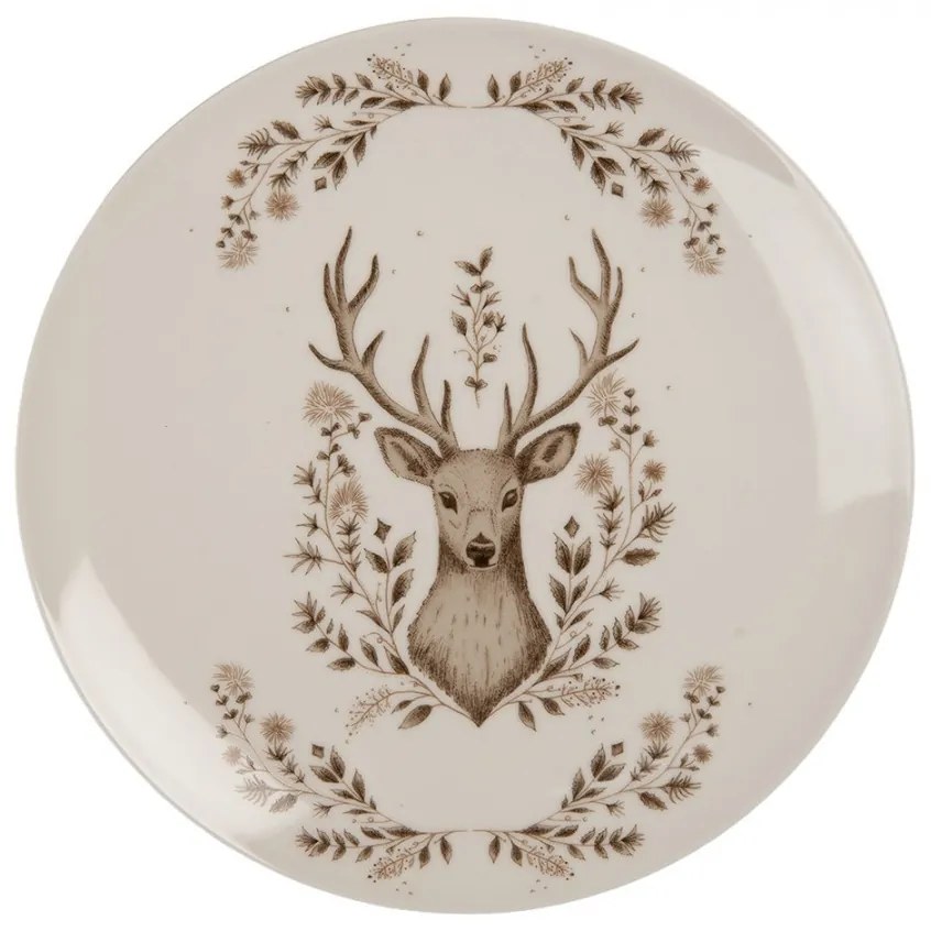 Porcelánový dezertný tanierik s jeleňom Gentle Wilderness - Ø 20*2 cm