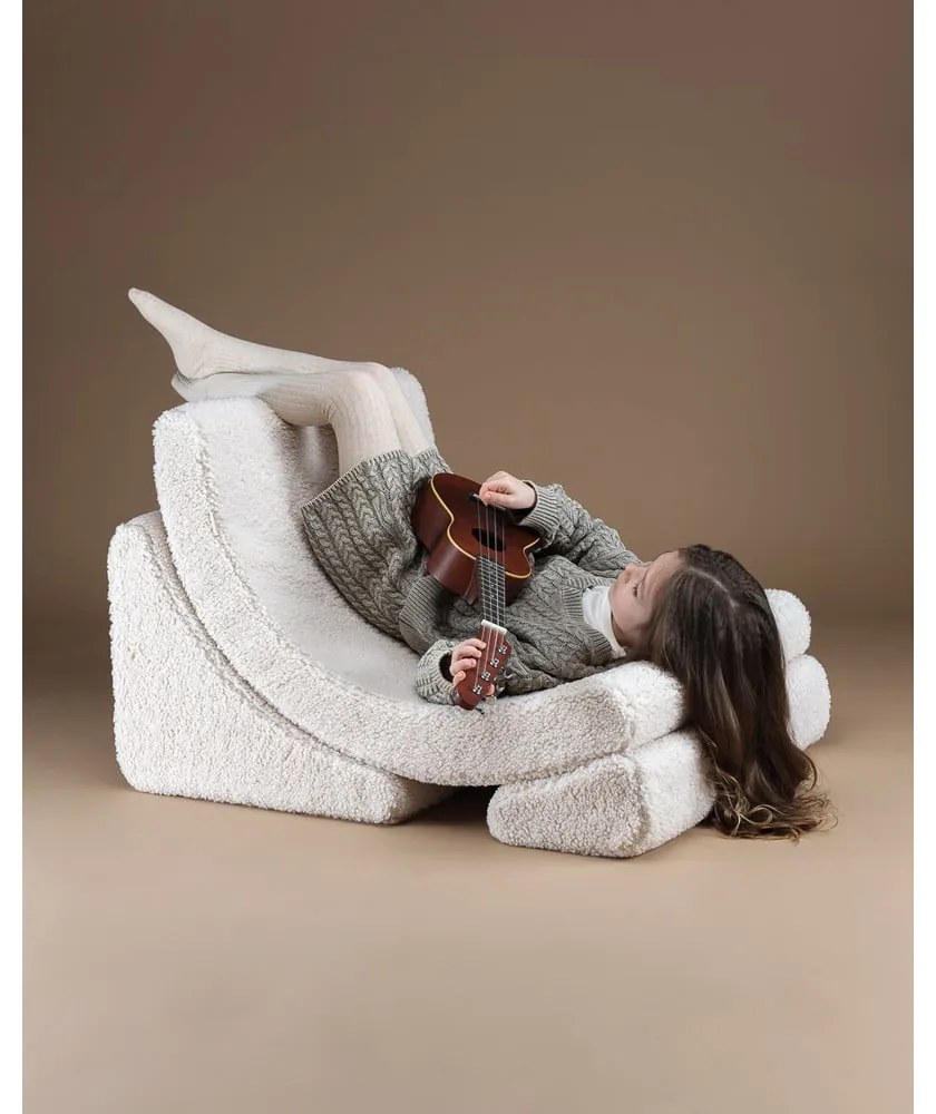 Krémové detské kresielko z textílie buklé Moon – Wigiwama