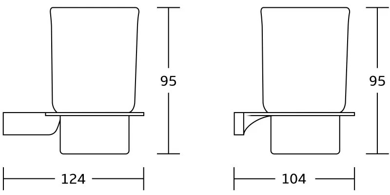 Mexen Rino, nástenný pohár na kefky, zlatá lesklá, 7027038-50
