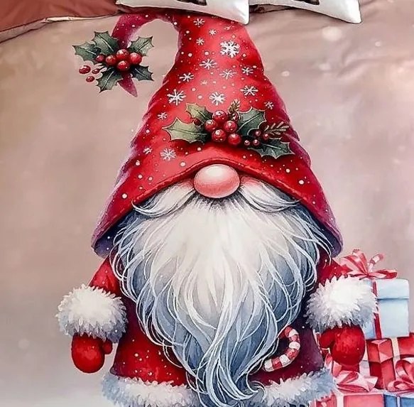 Obliečky NADALLE RED GNOM 7-dielna sada 140x200 cm