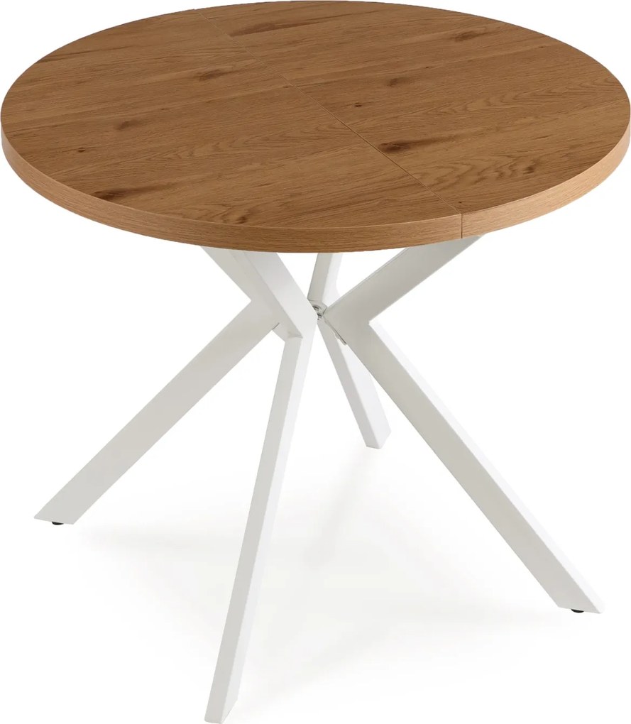 PROXIMA.store - Okrúhly rozkladací stôl DORIAN FARBA: čierna, FARBA NÔH: dub