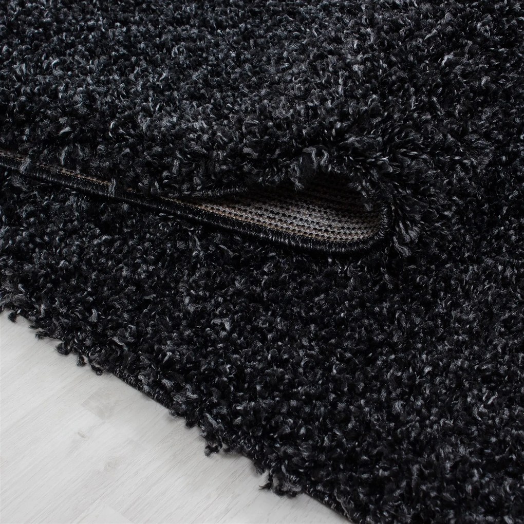 Ayyildiz Kusový koberec LIFE 1500, Okrúhly, Antracitová Rozmer koberca: 200 cm KRUH
