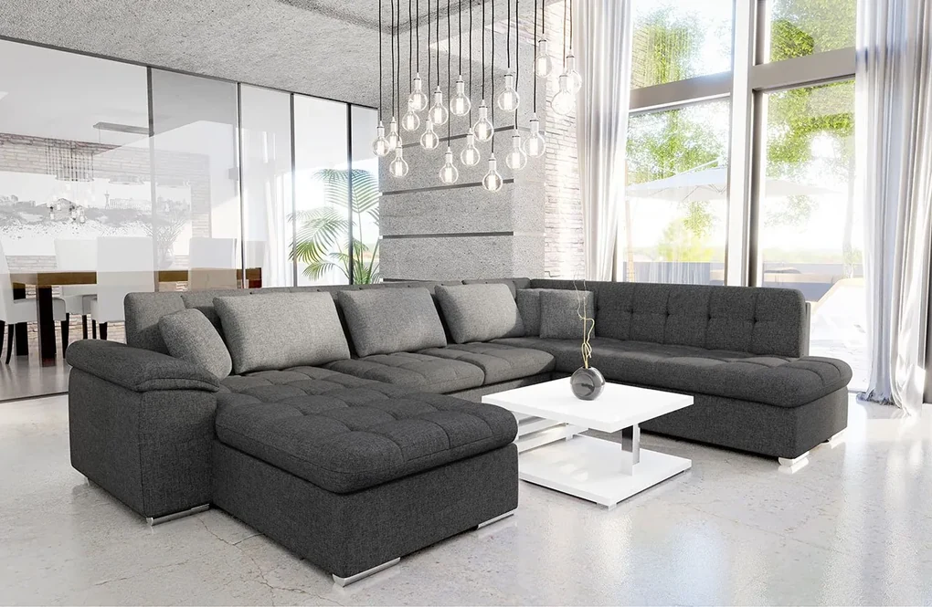 Rohová sedačka s funkciou spania Tony Sale, Dostupné poťahy: ekokoža Soft 017 + Lux 06 + Lux 05, Strana: Pravá