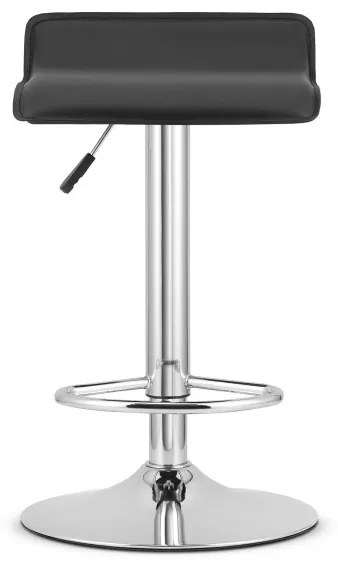 Barová stolička FORT - ekokoža čierna / chrómová