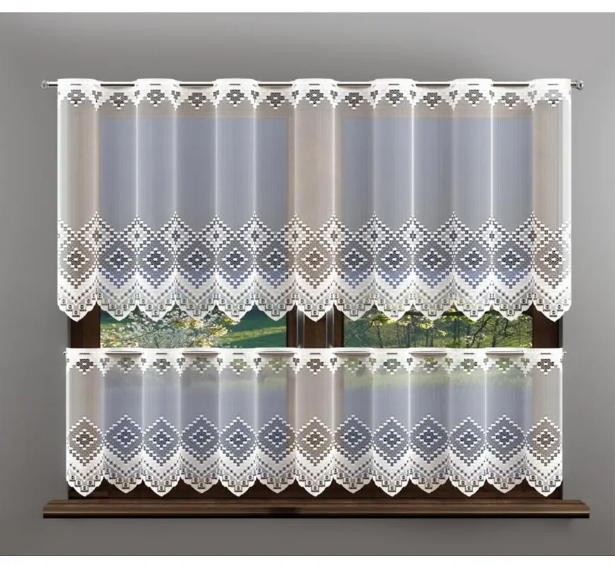 Žakárový záves 638/D64/40 biely. Tovar na mieru