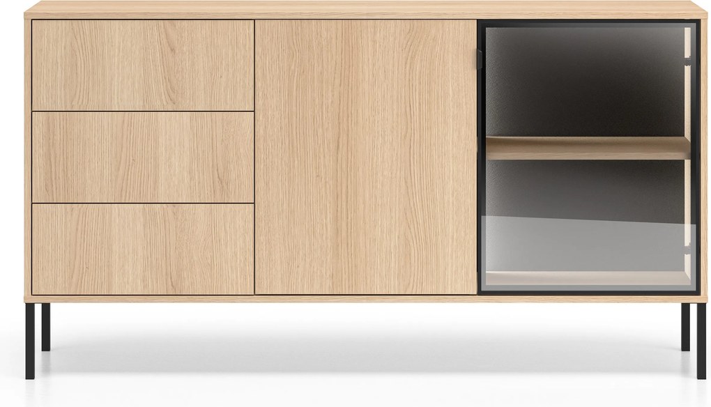 Komoda Harmona 160 cm s osvetlením - dub lindberg