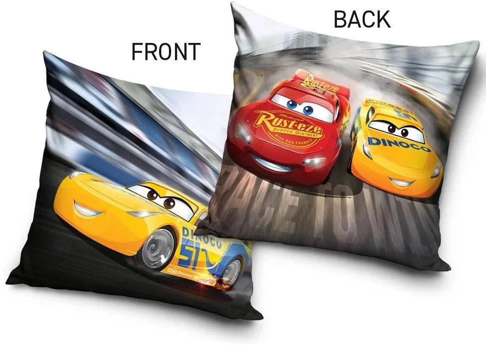 Detský vankúšik Cars Blesk McQueen a Cruz Ramirez 40x40 cm