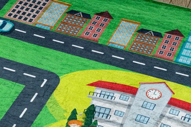 Detský koberec protišmykový BAMBINO 2660 zelený / sivý