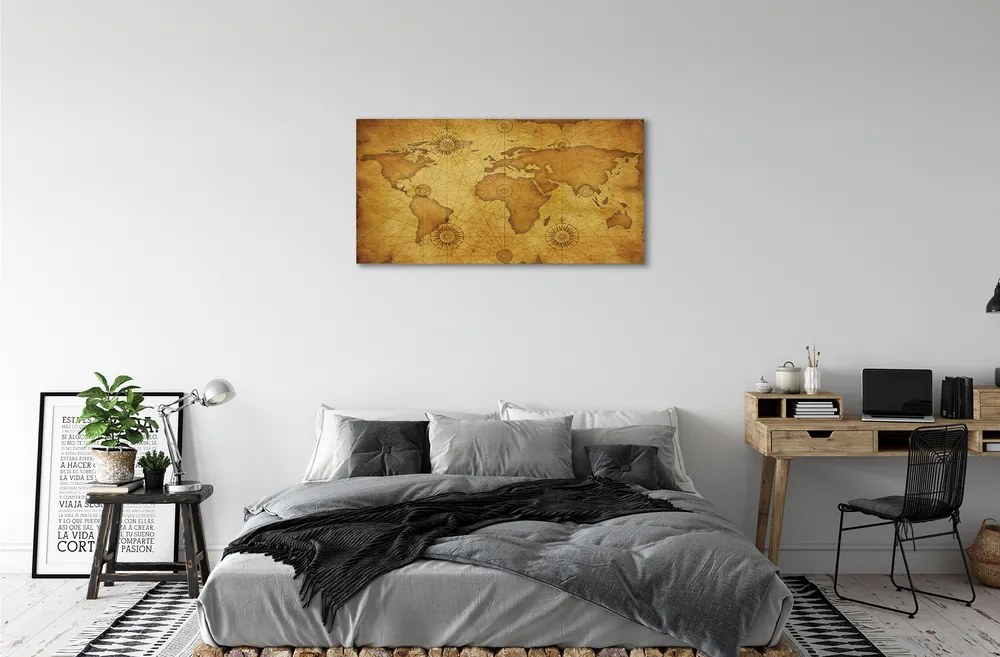 Obraz canvas mapa spálil staré hrany 100x50 cm