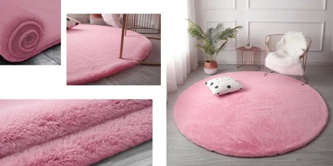 Protišmykový koberec RABBIT ružový kruh