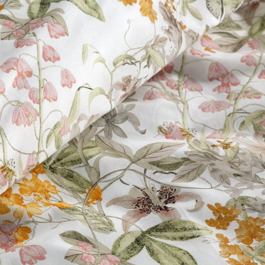 RENFORCÉ OBLIEČKY PAULA 160X200 CM, 2 KS 70X80 CM KVETY