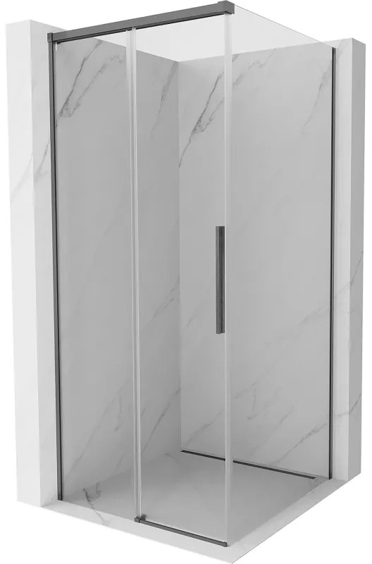 Mexen Rox, posuvný sprchový kút 120 x 120 cm, 8mm číre sklo, brúsený grafit profil, 8C2-120-120-66-00