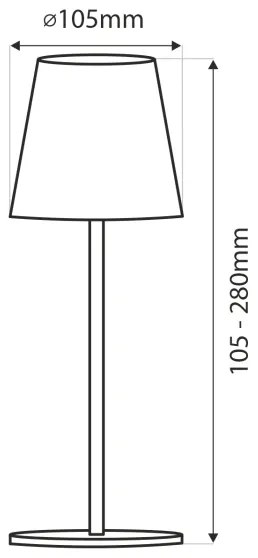 LED stmievateľná dotyková stolná lampa LED/3W/5V USB 800 mAh biela