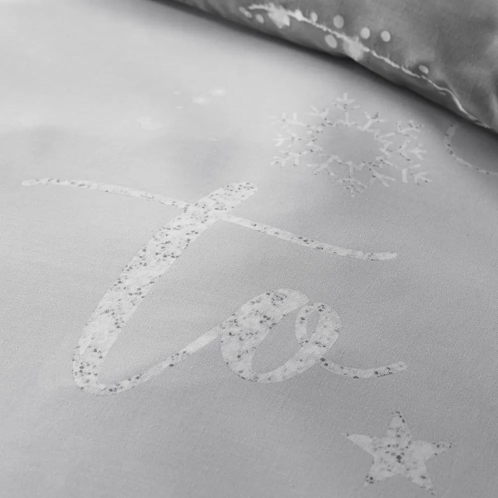 Sivé obliečky na dvojlôžko 200x200 cm A Lot Like Christmas – Catherine Lansfield