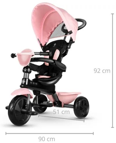 Detská trojkolka Cosy ružová