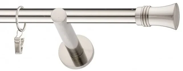 Dekorstudio Niklová jednoradová garniža CAPRI 19mm Dĺžka: 160cm, Typ uchytenia: Držiak modern, Typ príslušenstva: Krúžky tiché so štipcami