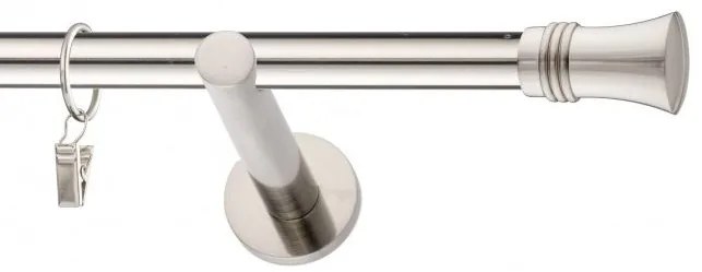 Dekorstudio Niklová jednoradová garniža CAPRI 19mm Dĺžka: 200cm, Typ uchytenia: Držiak modern, Typ príslušenstva: Krúžky tiché so štipcami