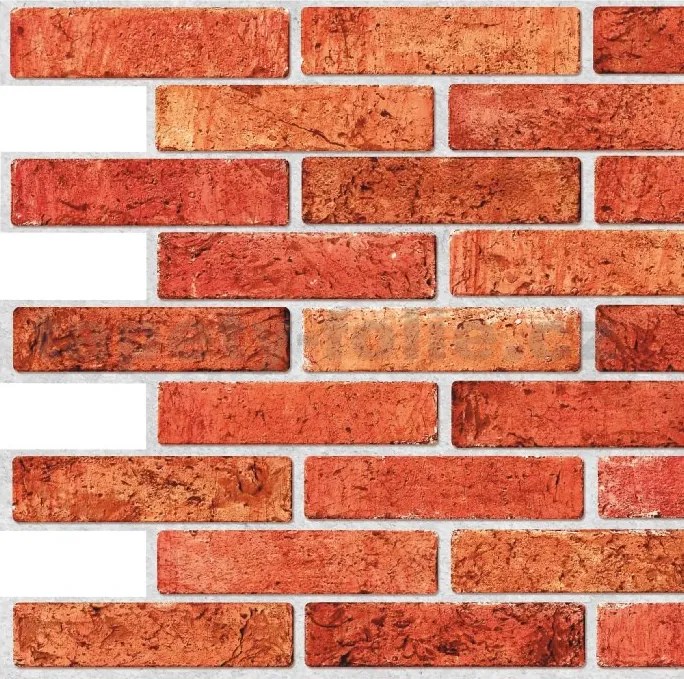 Obkladové panely 3D PVC TP10023964, cena za kus, rozmer 962 x 499 mm, tehla červená, GRACE