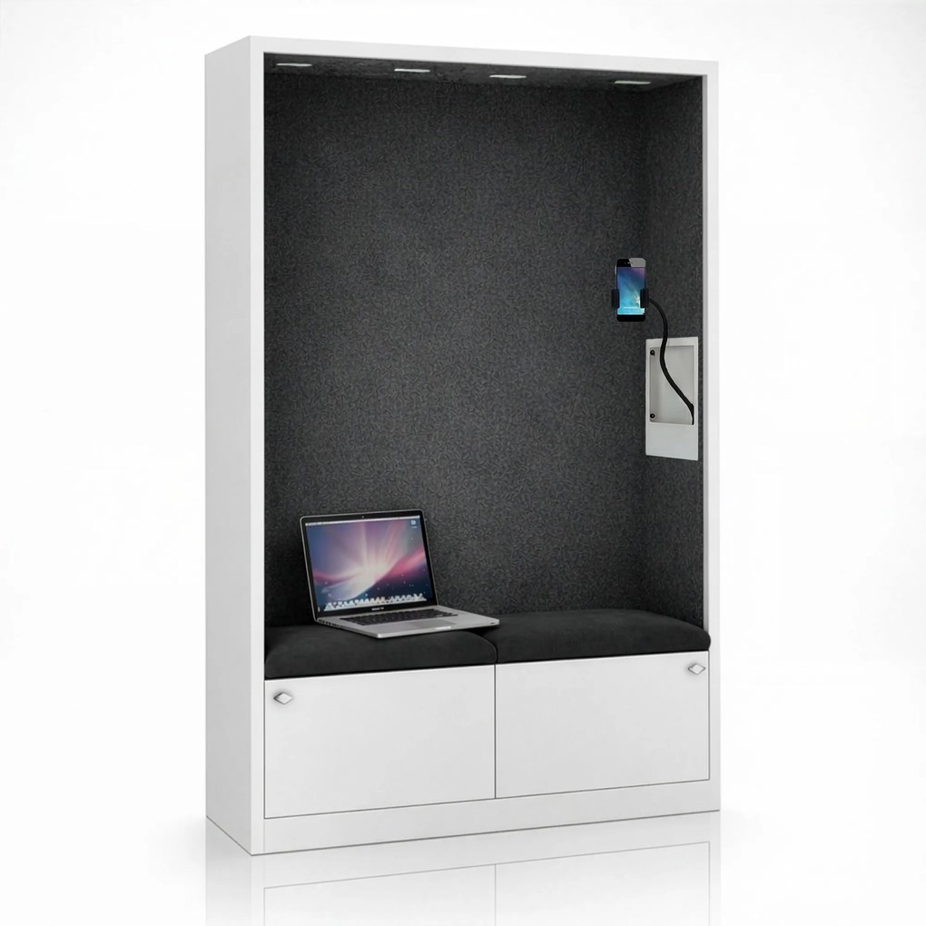 Sally 1150mm korpus Biały - siedzisko Ciemnoszary