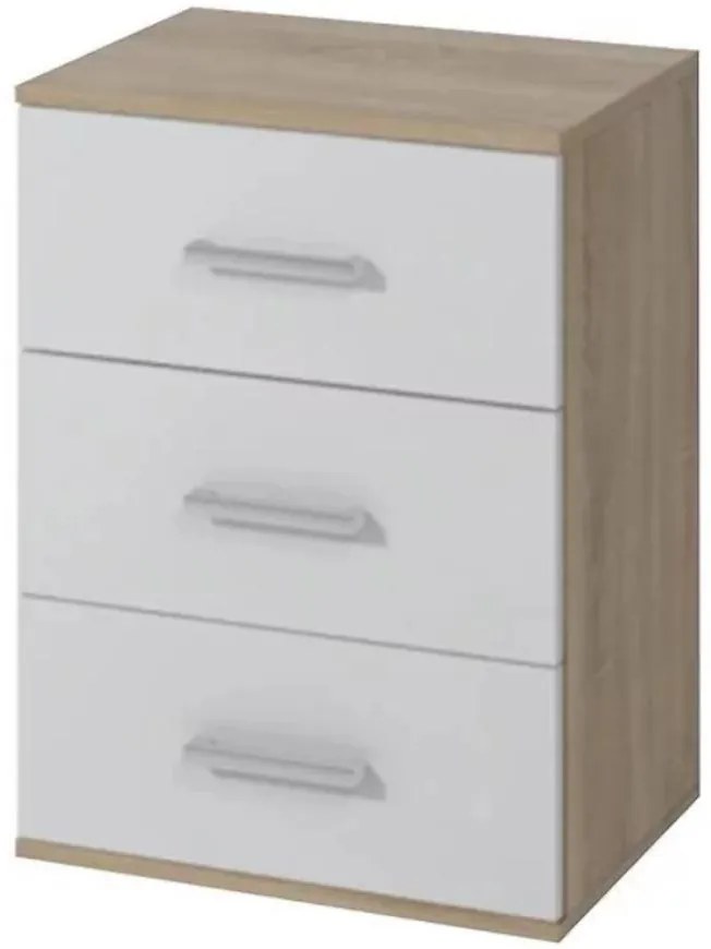Nočný stolík Goda III 3S sonoma/biela