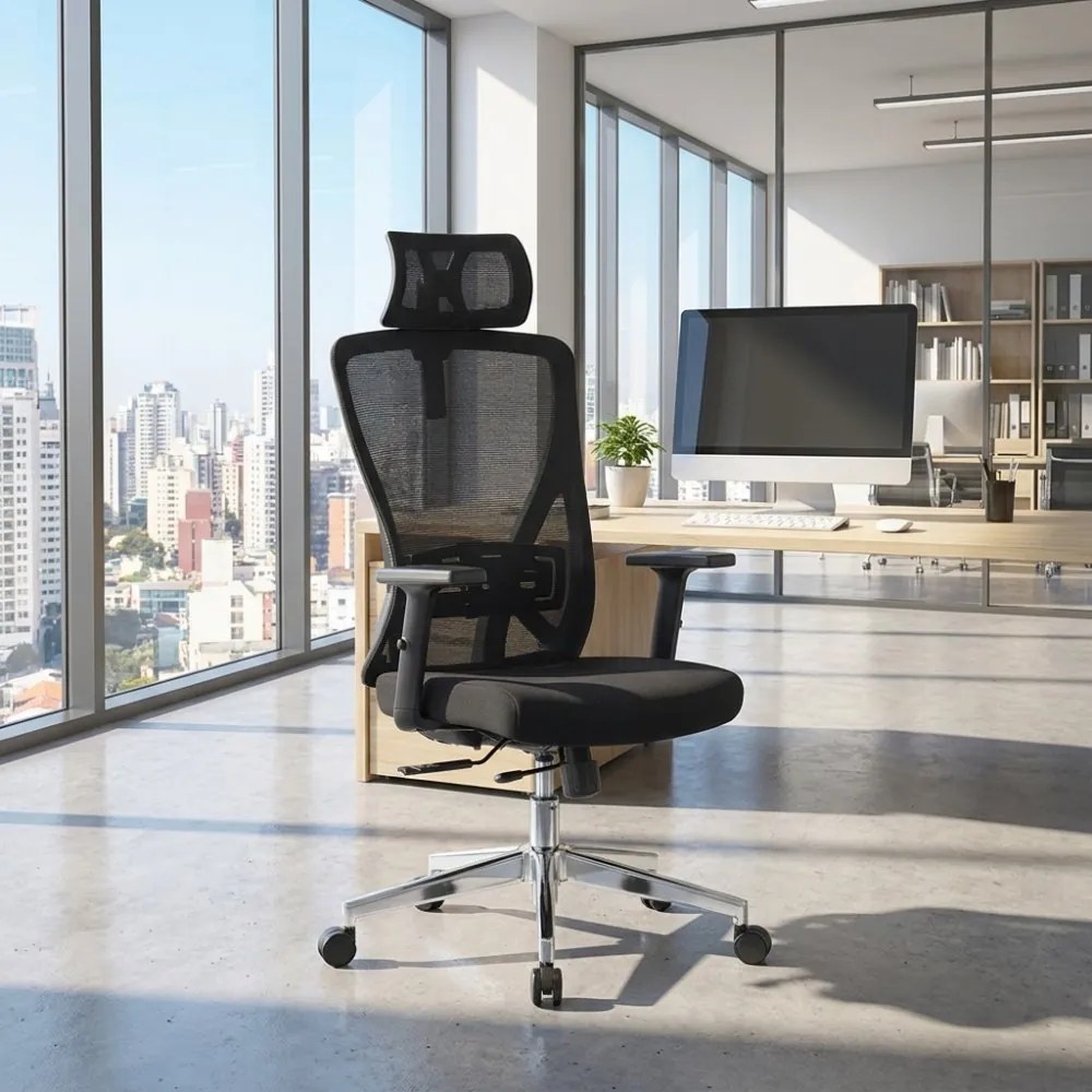 Kancelárska ergonomická stolička Neoseat FLEX PRO — čierna, nosnosť 150 kg